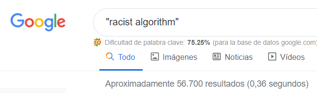 resultados de busqueda racist algorithm